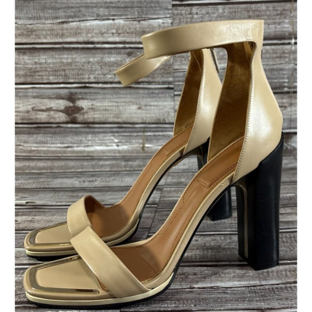 Givenchy Block Heel Ankle strap Sandal Heels Size 38 US 8 color Beige Paris $798